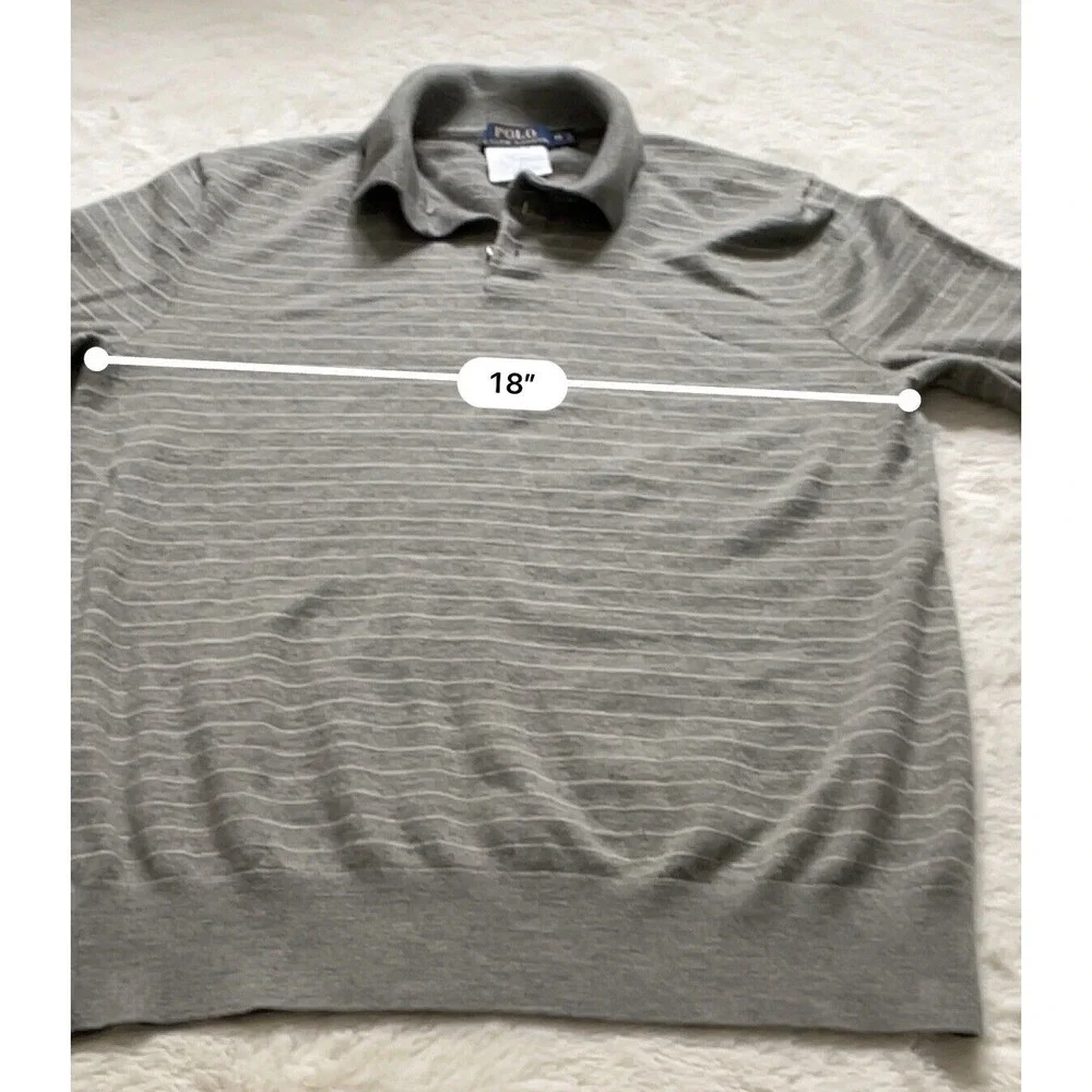 Polo Ralph Lauren Long Sleeve Polo 94% Wool Blend Striped Golf Size M